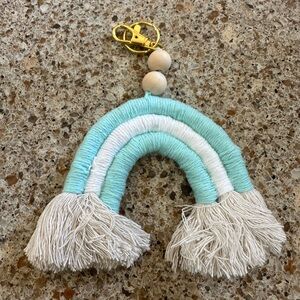 Handmade Rainbow Keychain with Tassels